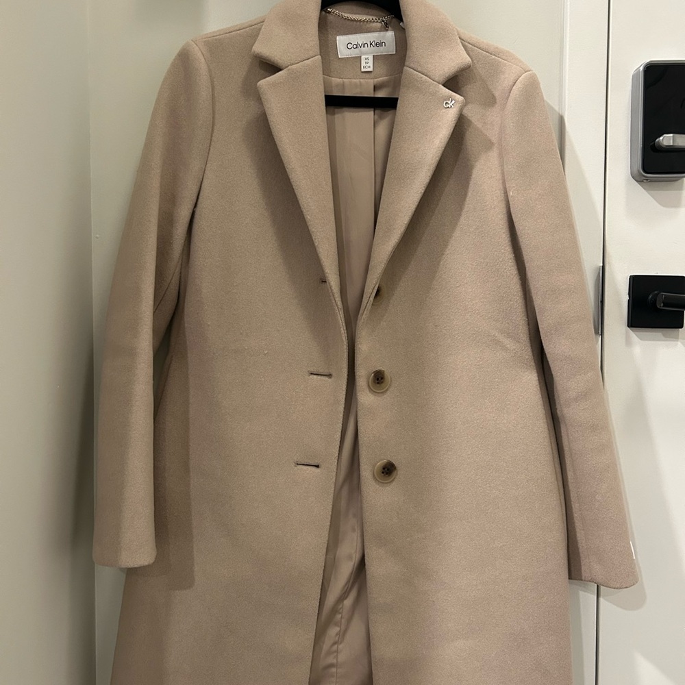 Calvin Klein Beige Wool Coat